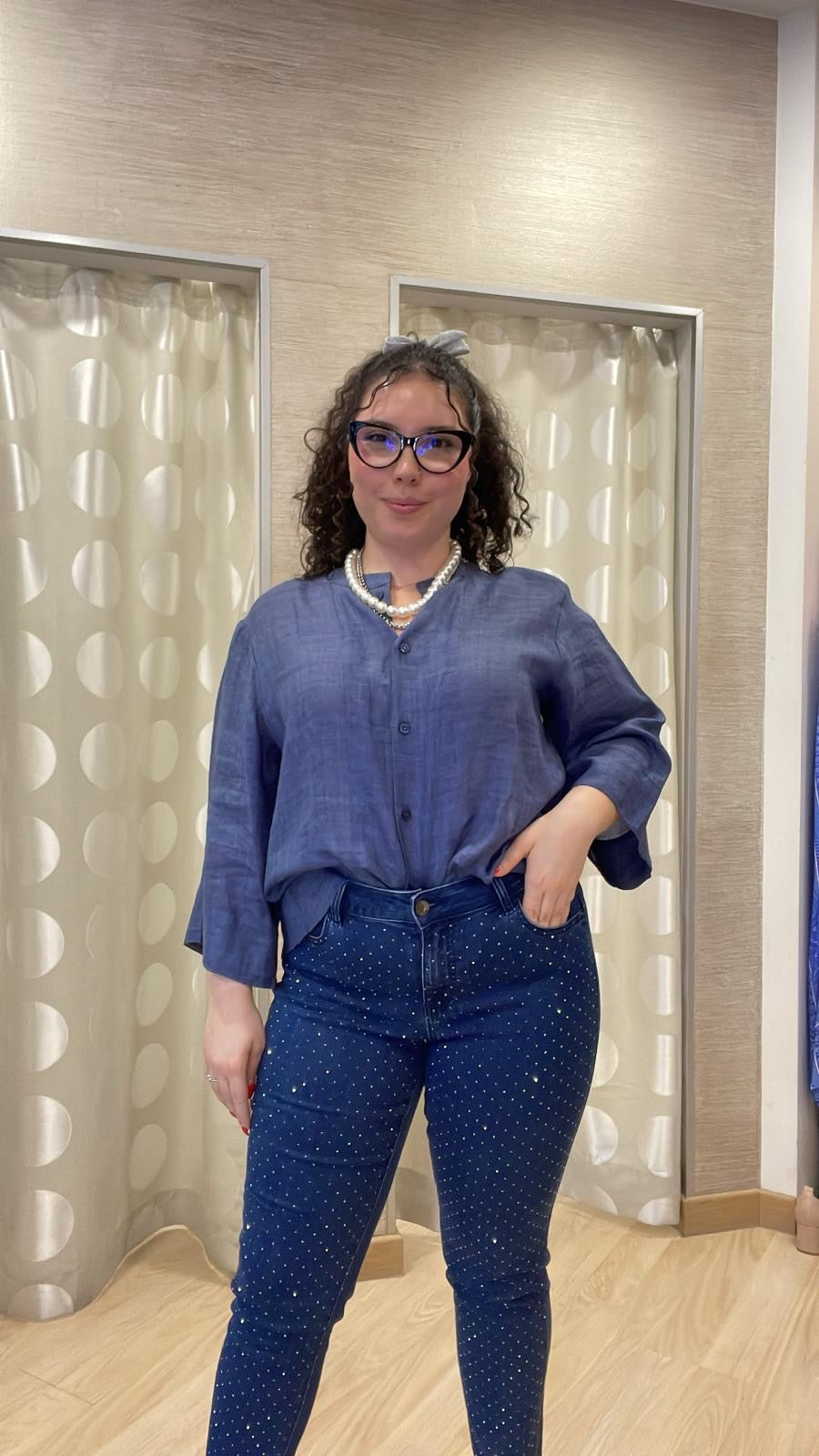 Luisa Viola jeans brillo Blu