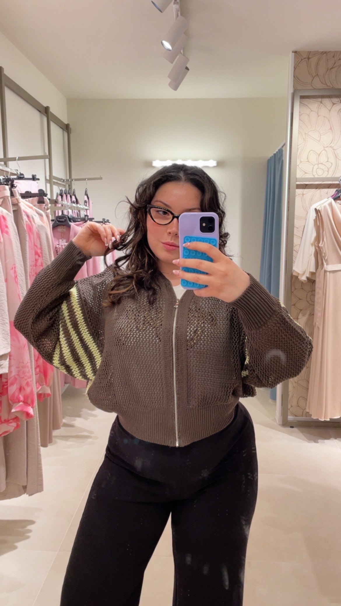 Maglia zip traforata