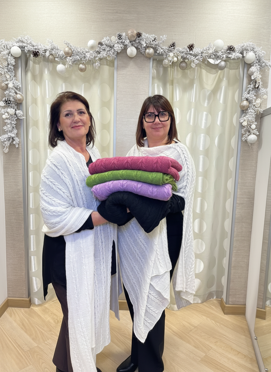 Poncho Maglia a treccia Lana