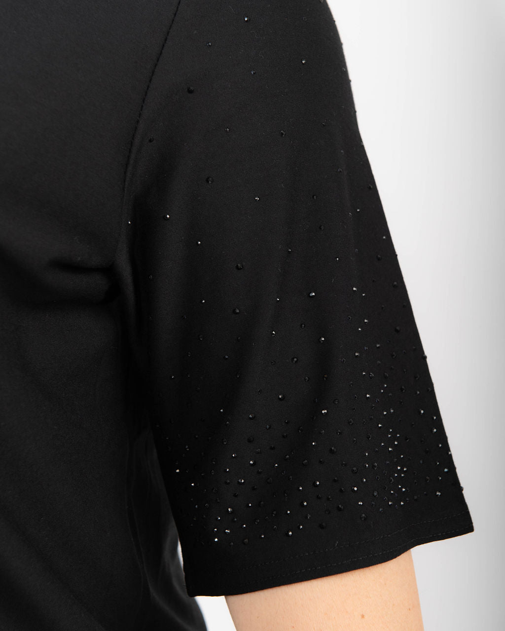 T-shirt Curvy manica strass