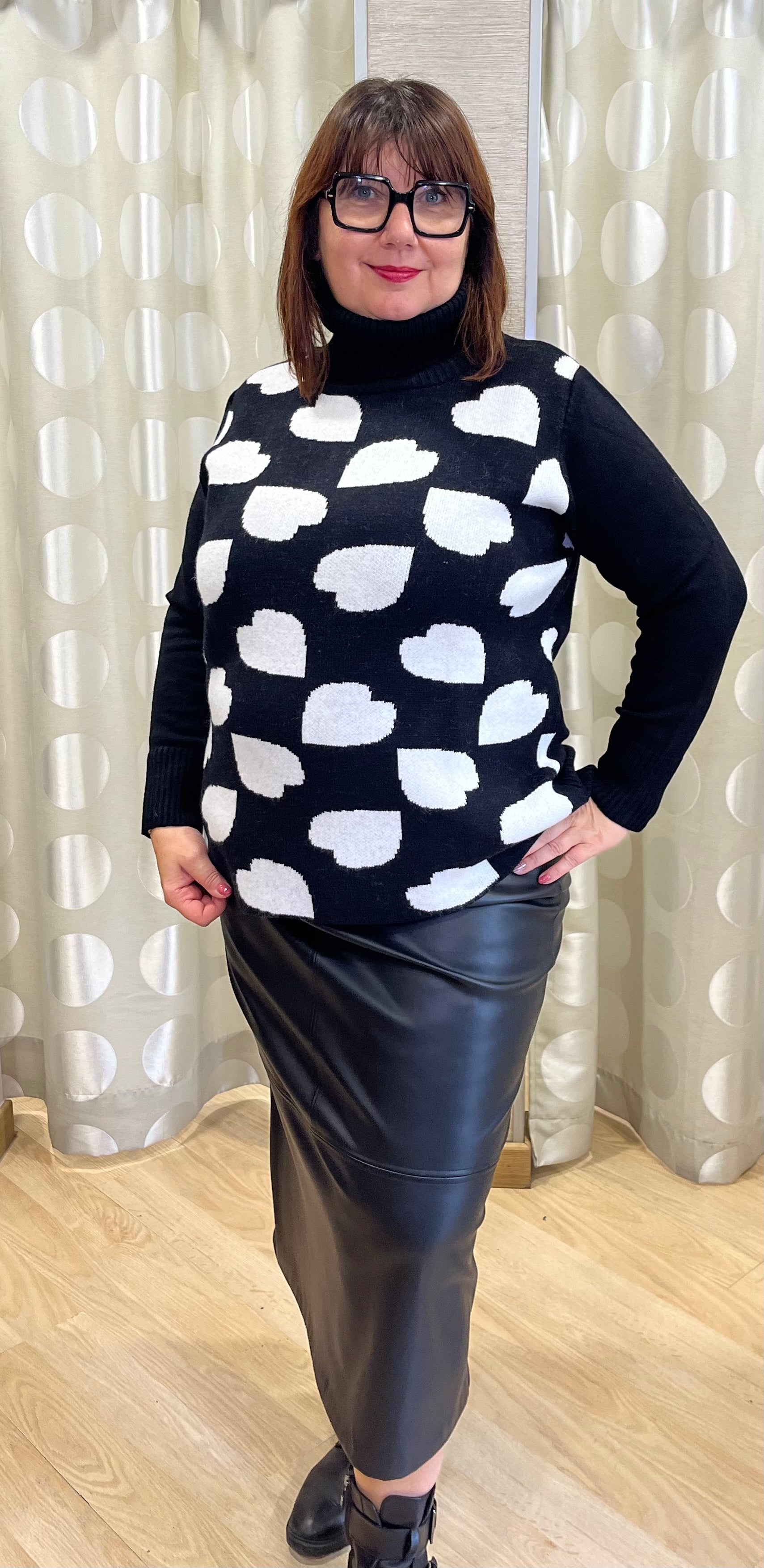 Shopia Maglia cuori Curvy
