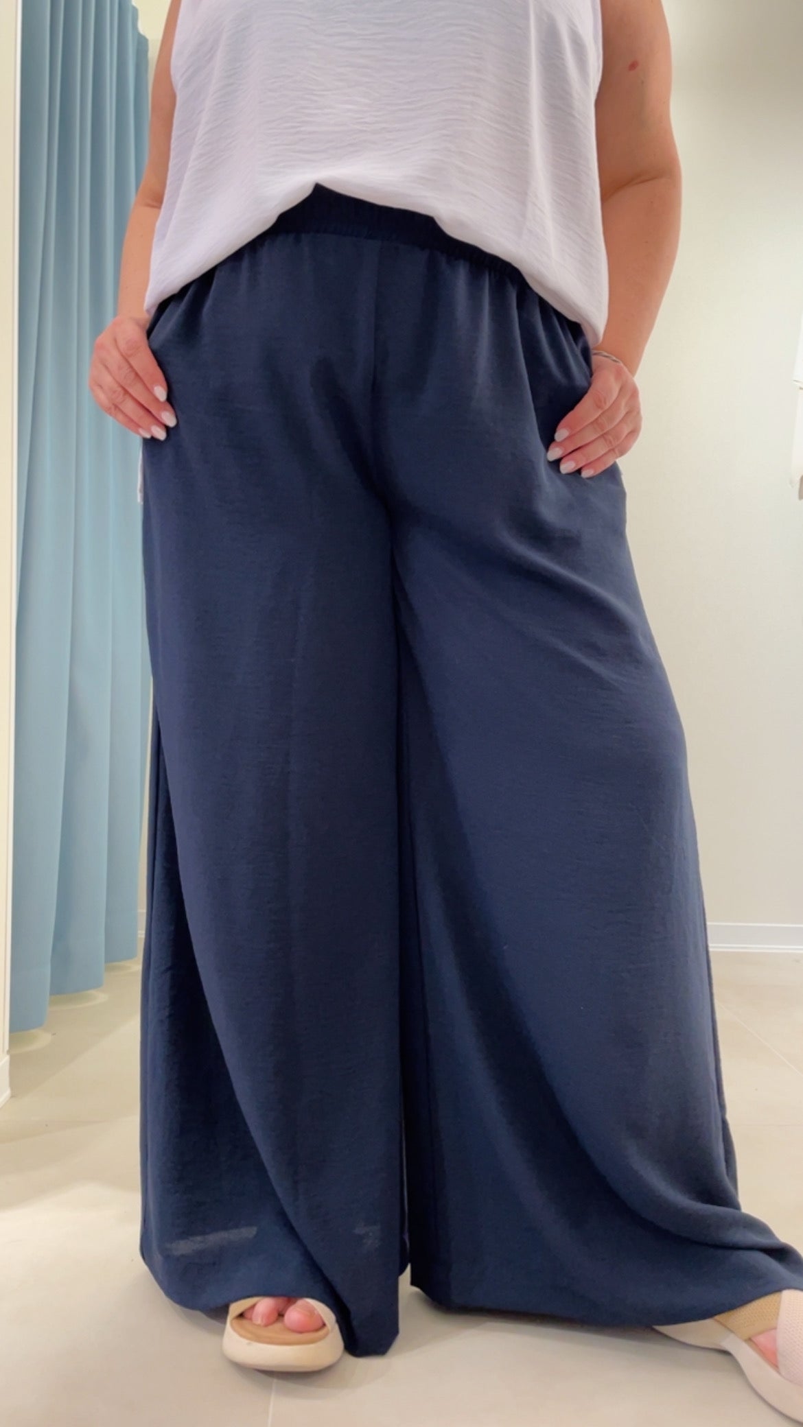 Pantalone mat Palazzo Blu
