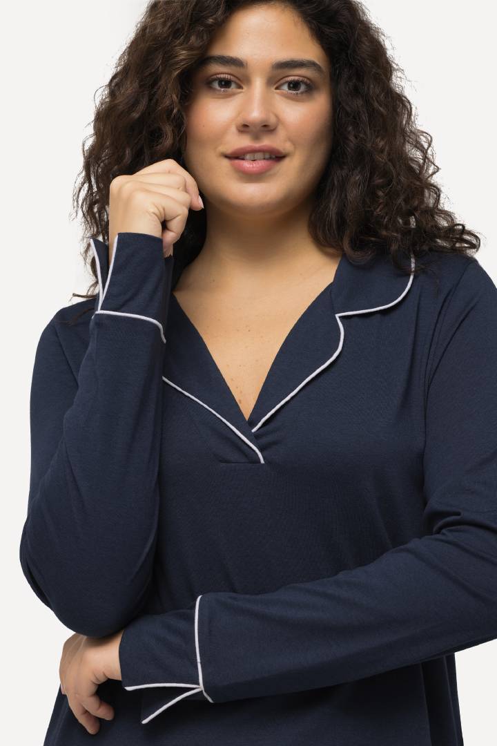 CAMICIA DA NOTTE BLU TAGLIE FORTI