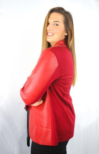 GIACCA IN ECOPELLE ROSSA