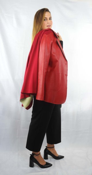 GIACCA IN ECOPELLE ROSSA